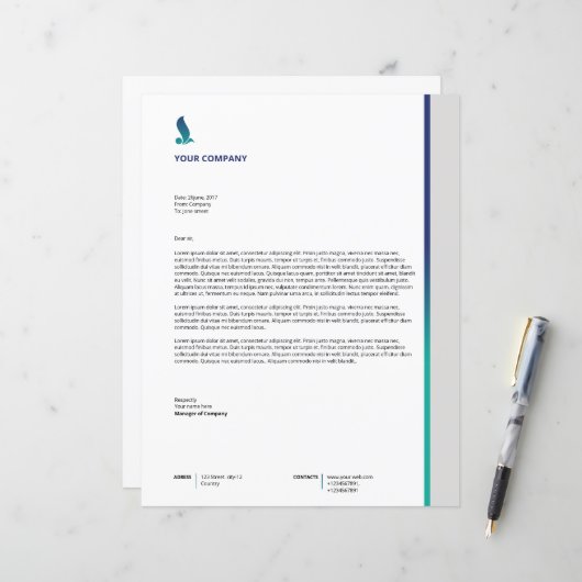 Business Letterhead-Sjabloon (Voorkant / Achterkant in situ)