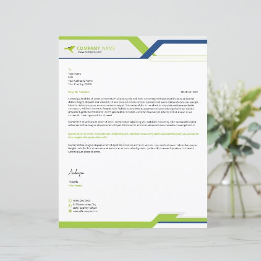 Business Letterhead-Sjabloon (Staand voorkant)