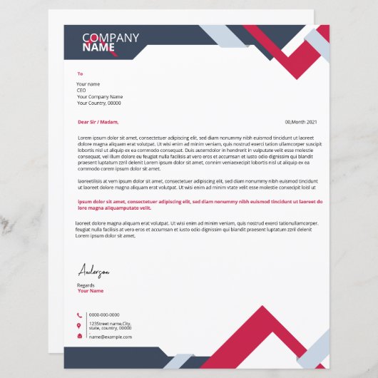 Business Letterhead-Sjabloon (Voorkant / Achterkant)