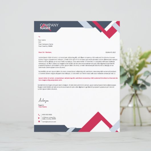 Business Letterhead-Sjabloon (Staand voorkant)