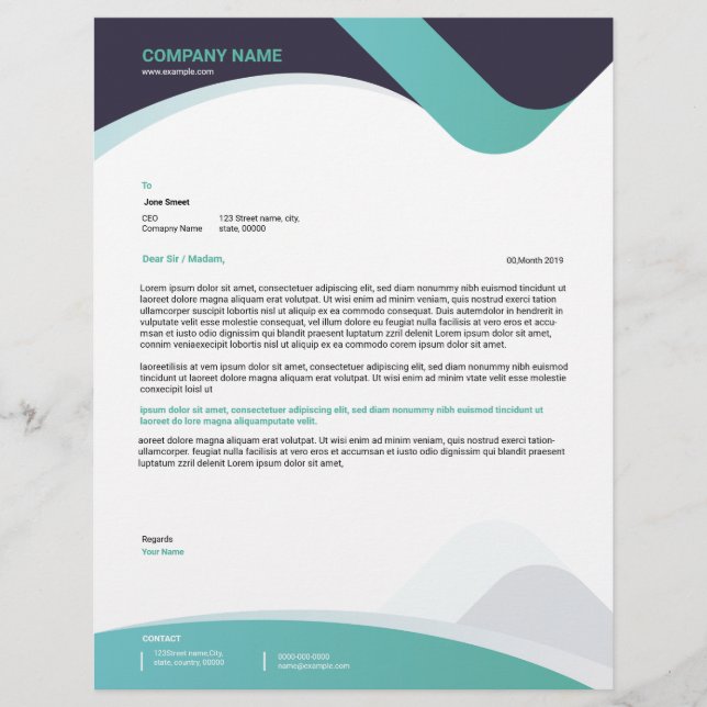 Business Letterhead-Sjabloon Briefhoofd (Voorkant)