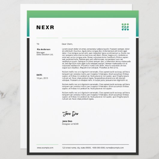 Business Letterhead Template (Voorkant / Achterkant)