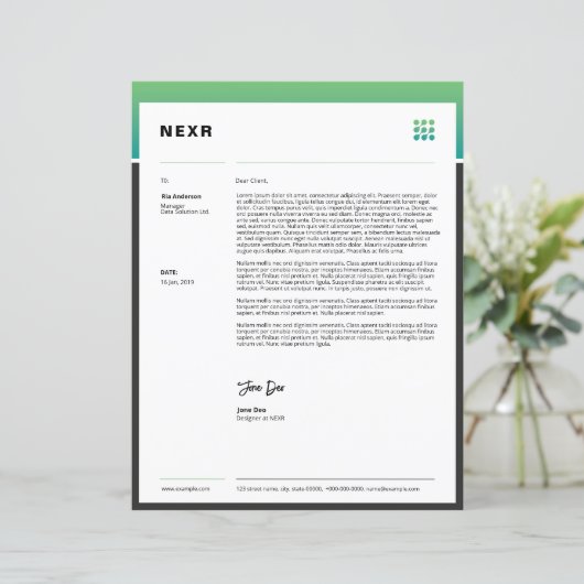 Business Letterhead Template (Staand voorkant)