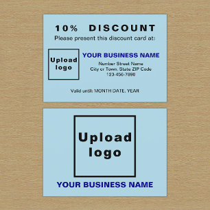 Business Light Blue Discount Kaart Kortingskaartje