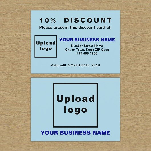 Business Light Blue Discount Kaart Kortingskaartje