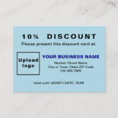 Business Light Blue Discount Kaart Kortingskaartje (Voorkant)