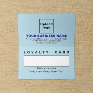 Business Light Blue Folded Loyalty Kaart
