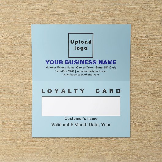 Business Light Blue Folded Loyalty Kaart