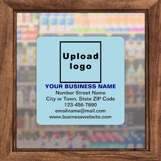 Business Light Blue Large Square Vinyl Sticker