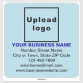 Business Light Blue Large Square Vinyl Sticker (Vel)