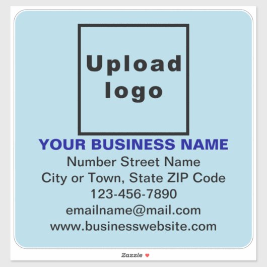 Business Light Blue Large Square Vinyl Sticker (Vel)
