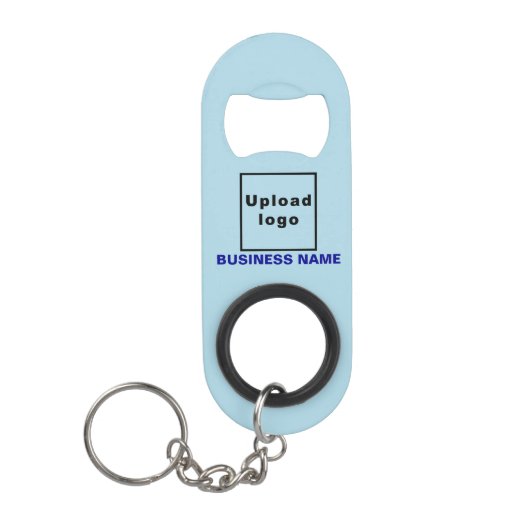 Business Light Blue Sleutelhanger en Bottle Open Mini Flessenopener (Voorkant)