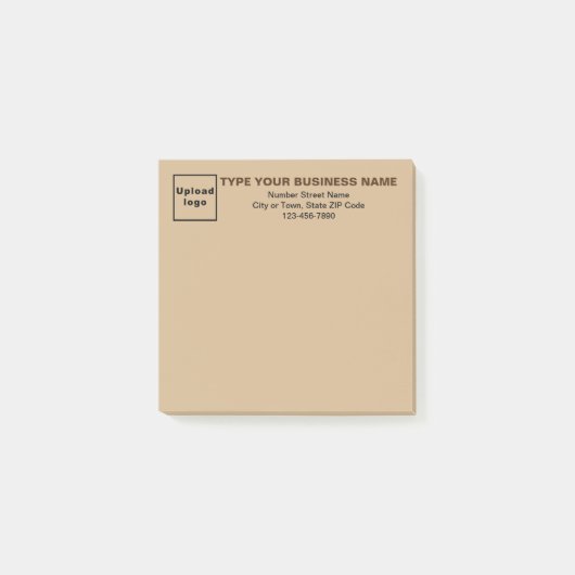 Business Light Brown Square schrijft Post-it® Notes (Voorkant)