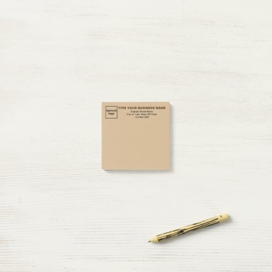 Business Light Brown Square schrijft Post-it® Notes (Op bureau)