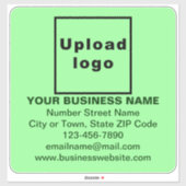 Business Light Green Large Square Vinyl Sticker (Vel)