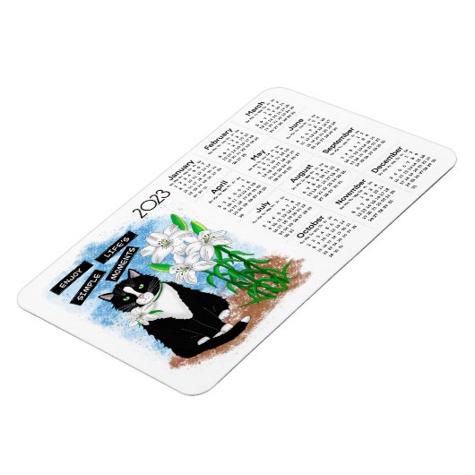 Business Logo 2023 Mini Calendar Photo Magnet Magneet (Linkerzijde)