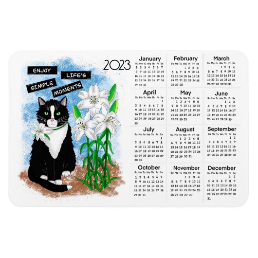Business Logo 2023 Mini Calendar Photo Magnet Magneet (Horizontaal)