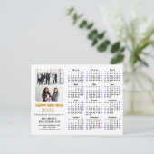 Business Logo 2025 Calendar Modern Gold Glitter Feestdagenkaart (Staand voorkant)