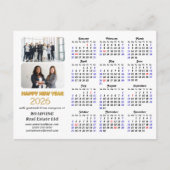 Business Logo 2025 Calendar Modern Gold Glitter Feestdagenkaart (Voorkant)
