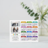 Business Logo 2025 Kalender Modern Zwart Kleurrijk Feestdagenkaart (Staand voorkant)