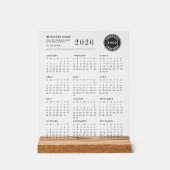 Business Logo 2026 Calendar Modern Acryl Bord (Voorkant)
