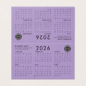 Business Logo 2026 Kalender Medewerkers Swag Kaart (Buitenkant ongevouwen)
