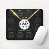 Business Logo 2026 Kalender Zwart Goud Muismat (Met muis)