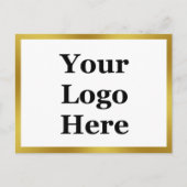 Business Logo 2-zijdig goud en wit en Jouw tekst Briefkaart (Voorkant)