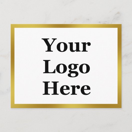 Business Logo 2-zijdig goud en wit en Jouw tekst Briefkaart (Voorkant)