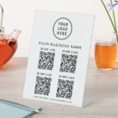 Business Logo 4 QR Codes Reclamebord Met Voetstuk (Insitu)