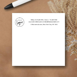 Business Logo & Address Minimal Corporate Branded Post-it® Notes