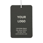 Business Logo Adres Telefoon Website Zwart-wit Luchtverfrisser (Voorkant)