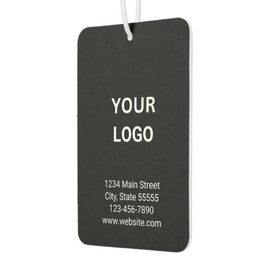 Business Logo Adres Telefoon Website Zwart-wit Luchtverfrisser (Links)