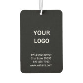 Business Logo Adres Telefoon Website Zwart-wit Luchtverfrisser (Achterkant)