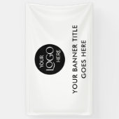 Business Logo Adverteren White Professional Spandoek (Verticaal)