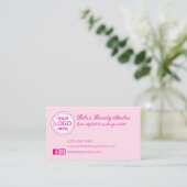 Business Logo All Pink Loyalty Kaart Visitekaartje (Staand voorkant)