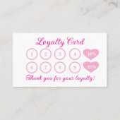 Business Logo All Pink Loyalty Kaart Visitekaartje (Achterkant)