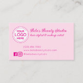 Business Logo All Pink Loyalty Kaart Visitekaartje (Voorkant)
