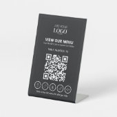 Business Logo Allergy QR Code Contactloos Menu Reclamebord Met Voetstuk (Voorkant)