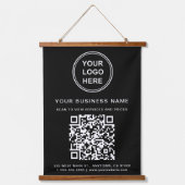 Business Logo and QR Code Black Hangend Wandkleed (Voorkant)