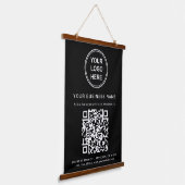 Business Logo and QR Code Black Hangend Wandkleed (Gebogen)