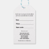 Business Logo and Qr Code Clothing Price Label Cadeaulabel (Achterkant)