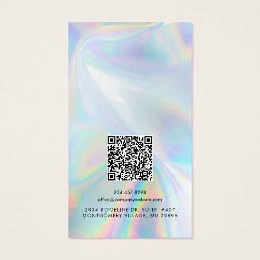 Business Logo and QR Code Earring Display Card Visitekaartje (Achterkant)