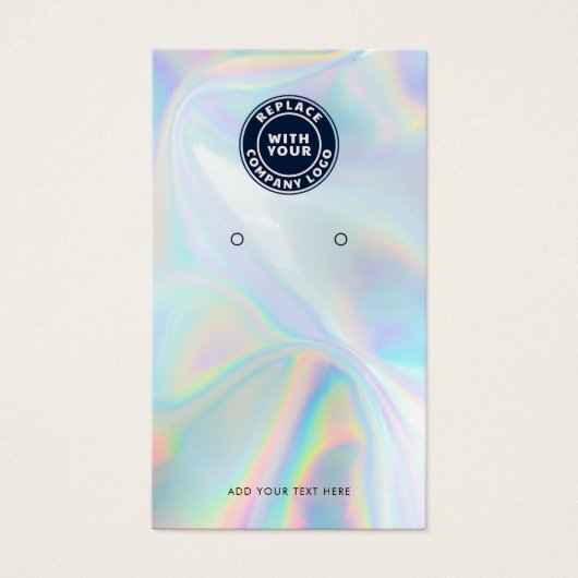 Business Logo and QR Code Earring Display Card Visitekaartje (Voorkant)