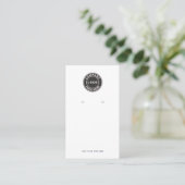Business Logo and QR Code Earrings Display Card Klantenkaartje (Staand voorkant)