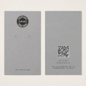 Business Logo and QR Code Earrings Display Card Visitekaartje (Voorkant /achterkant)