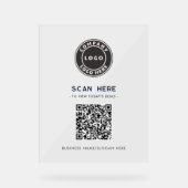 Business Logo and QR Code Scan Here Acryl Bord (Voorkant)