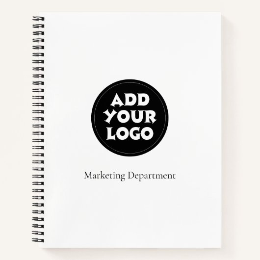 Business Logo And Text Simple Notebook Notitieboek (Voorkant)