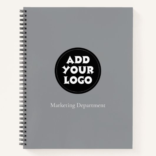 Business Logo And Text Simple Notebook Notitieboek (Voorkant)