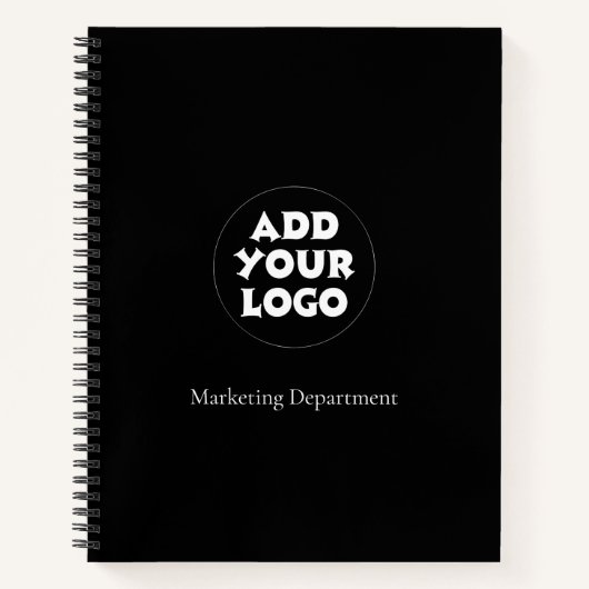 Business Logo And Text Simple Notebook Notitieboek (Voorkant)
